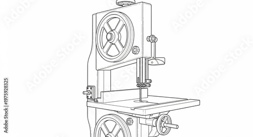Band saw machine industrial equipment tool.