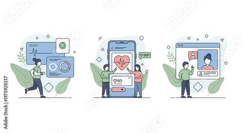 Health app fitness tracking mobile data heart rate run sport exercise wellness digital life tech tool gym