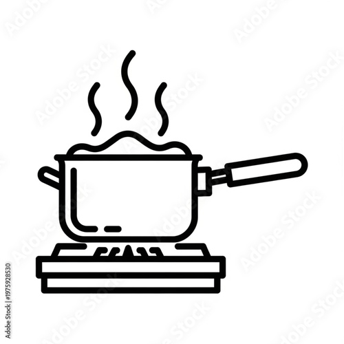 Cooking pot on stove top burning.