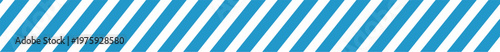 Seamless Blue and White Safety Stripe Border Straight Line Vector Illustration on Transparent Background