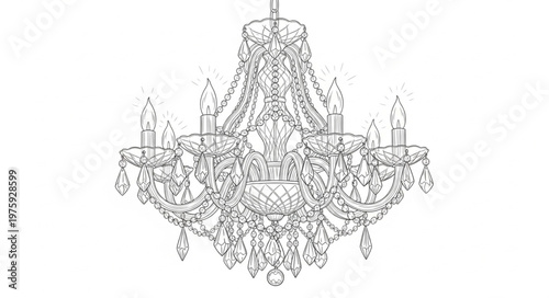 Crystal chandelier lighting fixture interior decor.