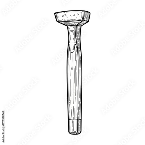 Detailed illustration of a hammer head.