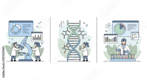 Med Lab DNA Bio Tech Data Work Help Care Study Test Tool Expert Science View