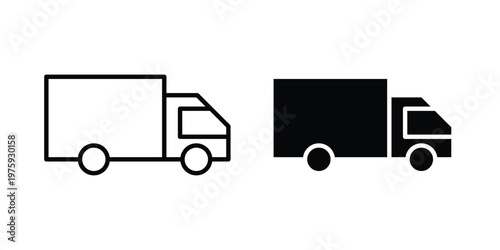Truck icon. glyph solid icons collection. Line icons