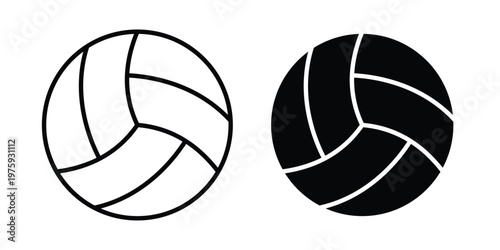 Volley ball icon. glyph solid icons collection. Line icons