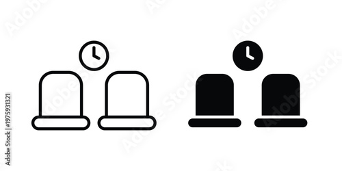 Waiting Room icon. glyph solid icons collection. Line icons