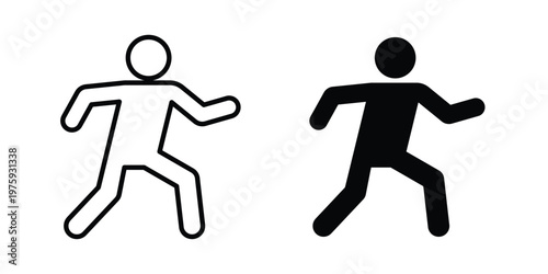 Walk icon. glyph solid icons collection. Line icons