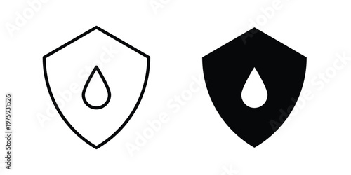 Waterproof icon. glyph solid icons collection. Line icons