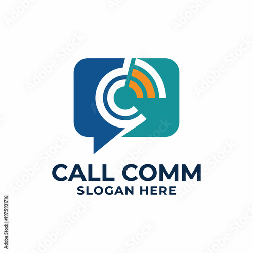 The Call Comm logo features a unique design with a speech bubble and connection elements, symbolizing effective communication in the telecommunications industry.