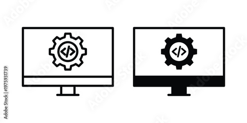 Web development icon. glyph solid icons collection. Line icons