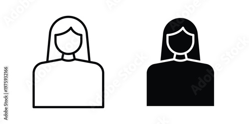 Woman icon. glyph solid icons collection. Line icons