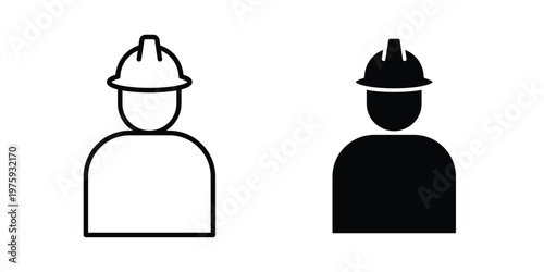 Worker icon. glyph solid icons collection. Line icons