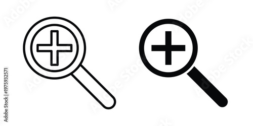 Zoom in icon. glyph solid icons collection. Line icons