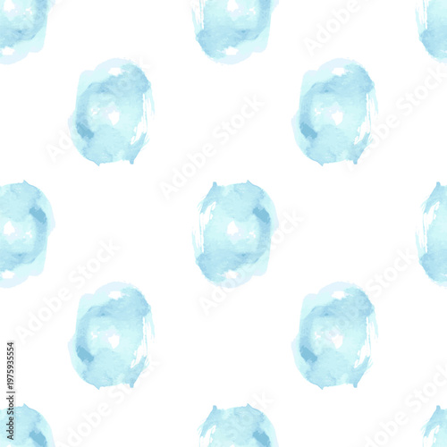 Soft watercolor blue dots form a seamless repeating pattern on a white background, creating a gentle, airy texture ideal for stationery, fabric, web, packaging, and background design