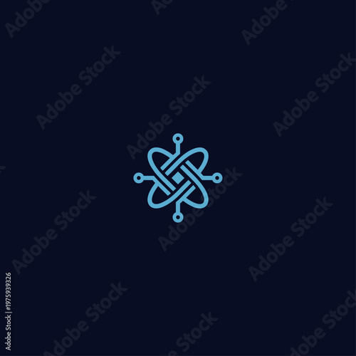 Quantum Tech Logo icon flat vector design.