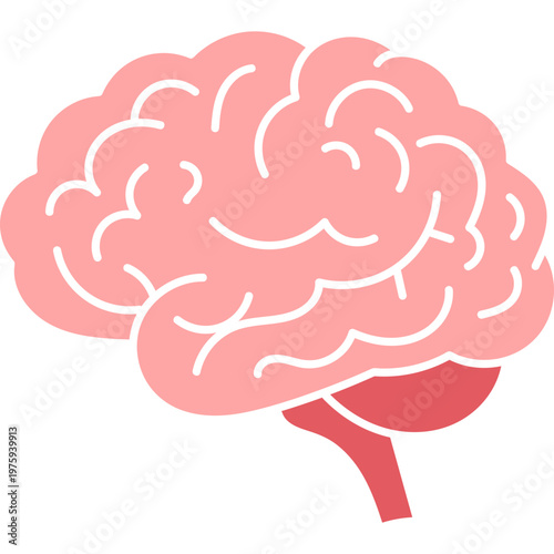 Human Brain Flat Vector Illustration