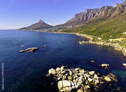 Aerial view of Llandudno and Twelve Apostles, Cape Town, South Africa