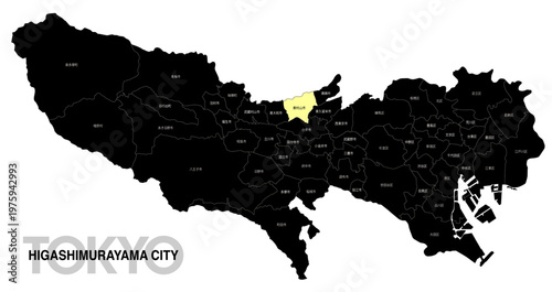 [日本地図] 東京都東村山市の市区町村名入り位置地図