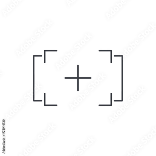 Focus crosshairs icon representing targeting, camera viewfinder, and precision