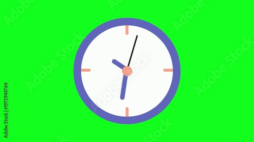 2D Flat Design Animation - Motion Graphics Element Pack Clock Hearts and Spotlight on Green Screen - Chroma Key Visuals
