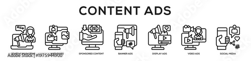 Content Ads web banner icon illustration concept