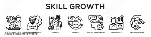 Skill Growth web banner icon illustration concept