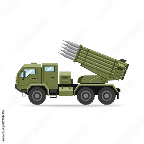 Military Rocket Launcher Vehicle - Combat Artillery System