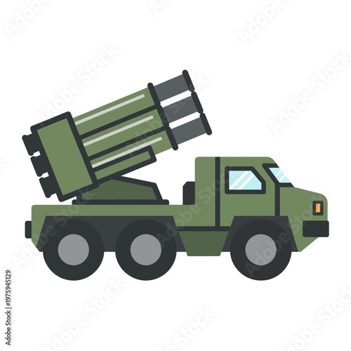 Military Rocket Launcher Vehicle, Artillery Truck, Modern Warfare Weapon
