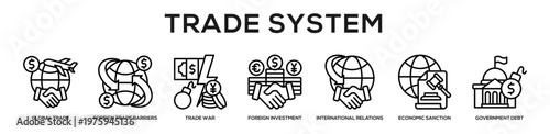 Trade System web banner icon illustration concept