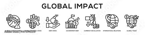 Global Impact web banner icon illustration concept