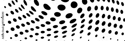 Abstract halftone wave dotted background. Futuristic twisted grunge pattern, dot, circles.  Vector modern optical pop art texture for posters, business cards, cover, labels mock-up, stickers layout