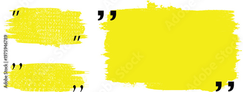 Quotation brush stroke frame set .Quotation mark dialog box .Grunge Box with place for your text. Text box frame.Vector
