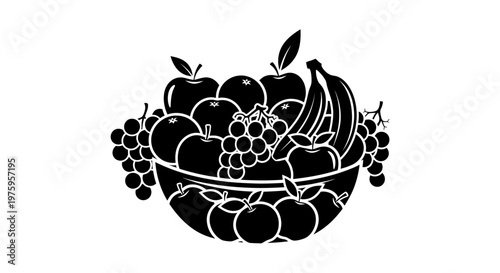 Assortment of fresh fruits in a bowl healthy eating concept.