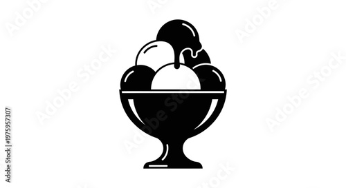 Delicious Ice Cream Sundae in a Bowl.