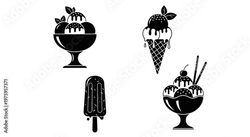 Delicious ice cream treats in various forms.