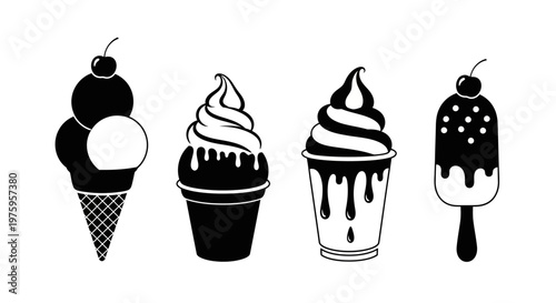 Delicious ice cream treats in various forms.