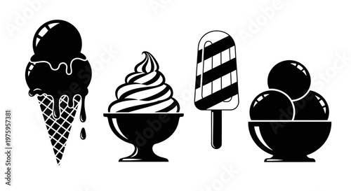 Delicious ice cream treats in various forms.