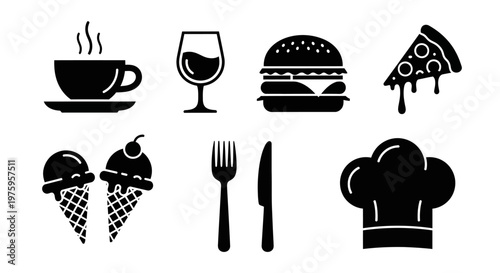 Food and Drink Icons Set.