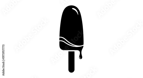 Delicious chocolate dipped ice cream bar melting on a stick.