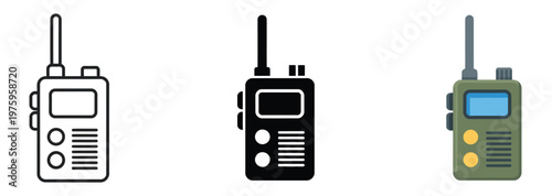 Walkie Talkie vector illustration, flat editable icon of a two-way radio, perfect for communication, safety, event coordination, and emergency response graphics.
