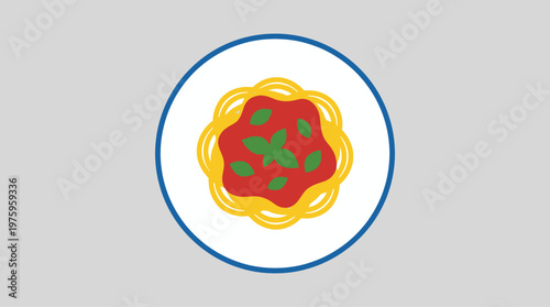 A plate of spaghetti with tomato sauce.