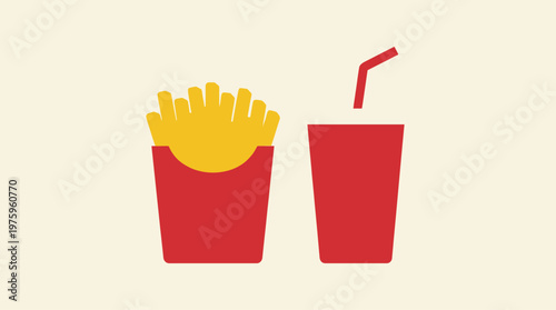 Fast food icons on a plate.