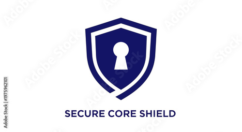 Secure Core Shield Icon with Keyhole - Digital Security and Protection Concept