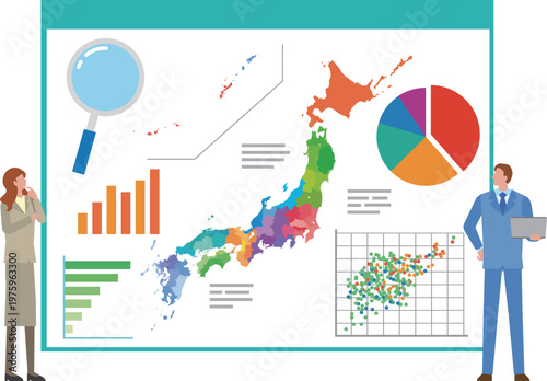 日本に関する統計グラフと人々
