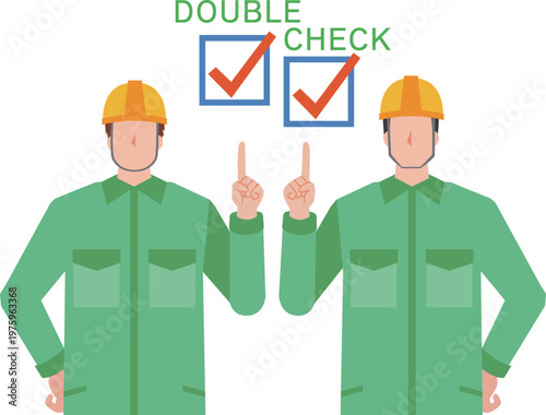 ダブルチェックをする作業員