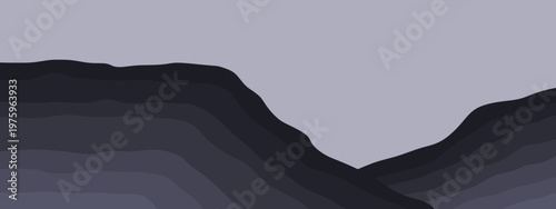 Layered mountain. Gradient sedimentary rock landscape