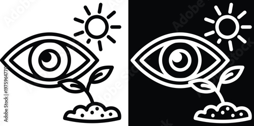 observe Two-tone version in black and white background