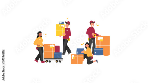 vector illustration of a man holding a shopping bag