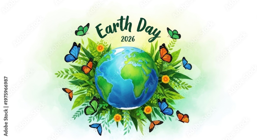 Naklejka premium Celebrate earth day a vibrant illustration of our planet and environmental awareness