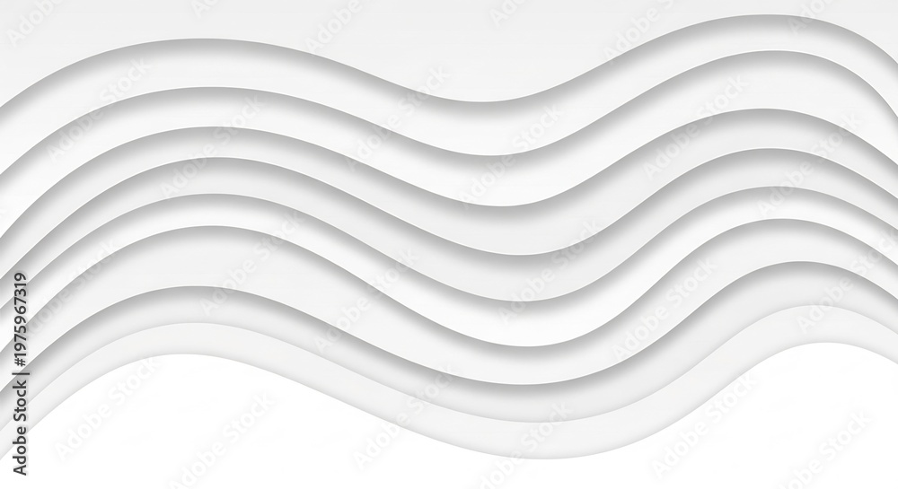 Obraz premium Abstract White Waves Layered Background Design.